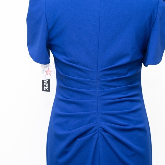 XSCAPE. Plus Size Tulip-Sleeve Gathered-Waist Gown - Picture 12 of 14